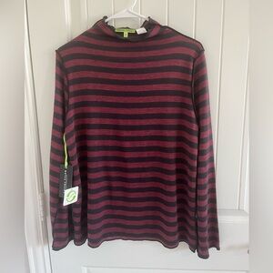Trisha Tyler Striped Long Sleeve lightweight Sweater- Reversible